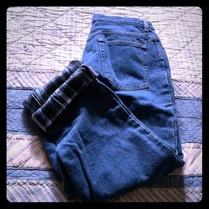 LL Bean Flannel lined jeans NWOT 12 Petite
